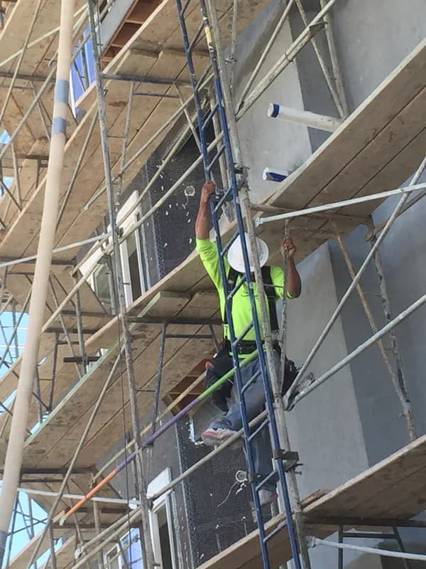 Technician at commercial job